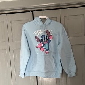 Light Blue Hoodie with Cartoon Character